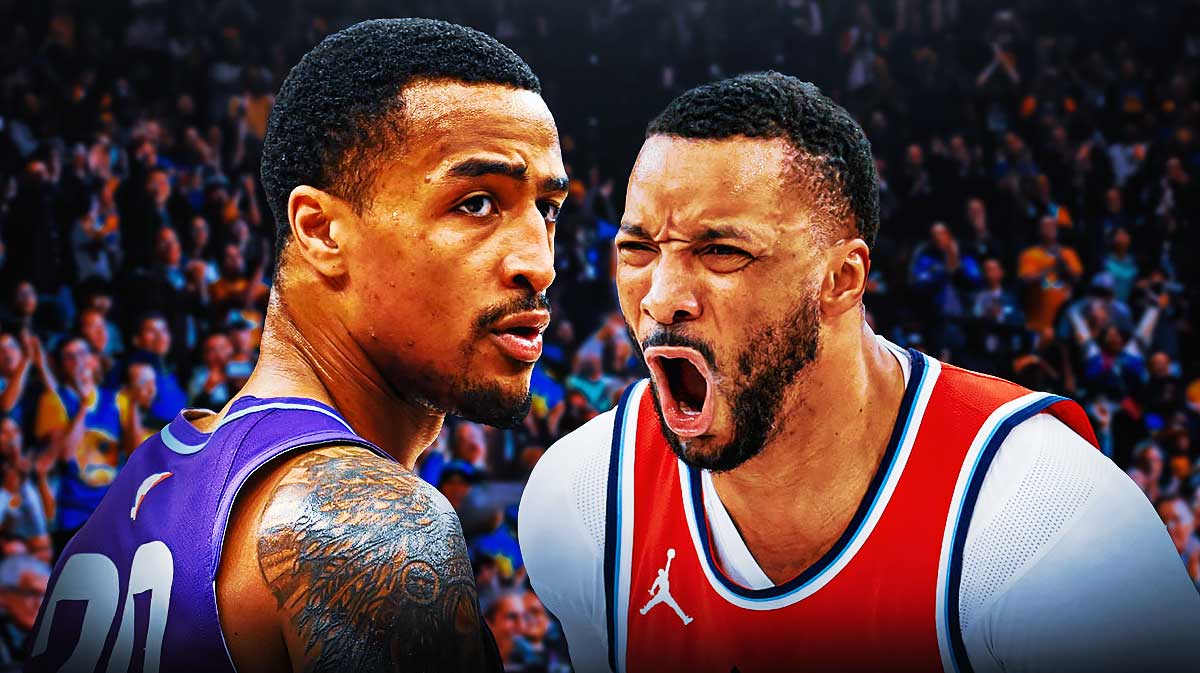 Clippers' John Collins looking sad, Heat's Norman Powell hyped up