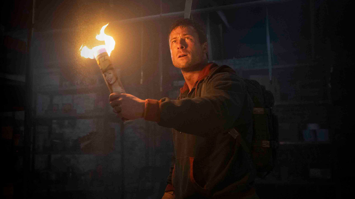 Glen Powell in Edgar Wright's new movie, The Running Man.