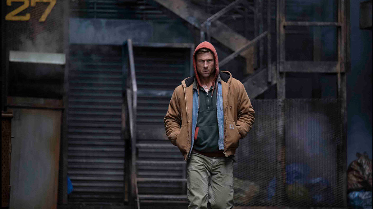 Glen Powell in Edgar Wright's new movie, The Running Man.