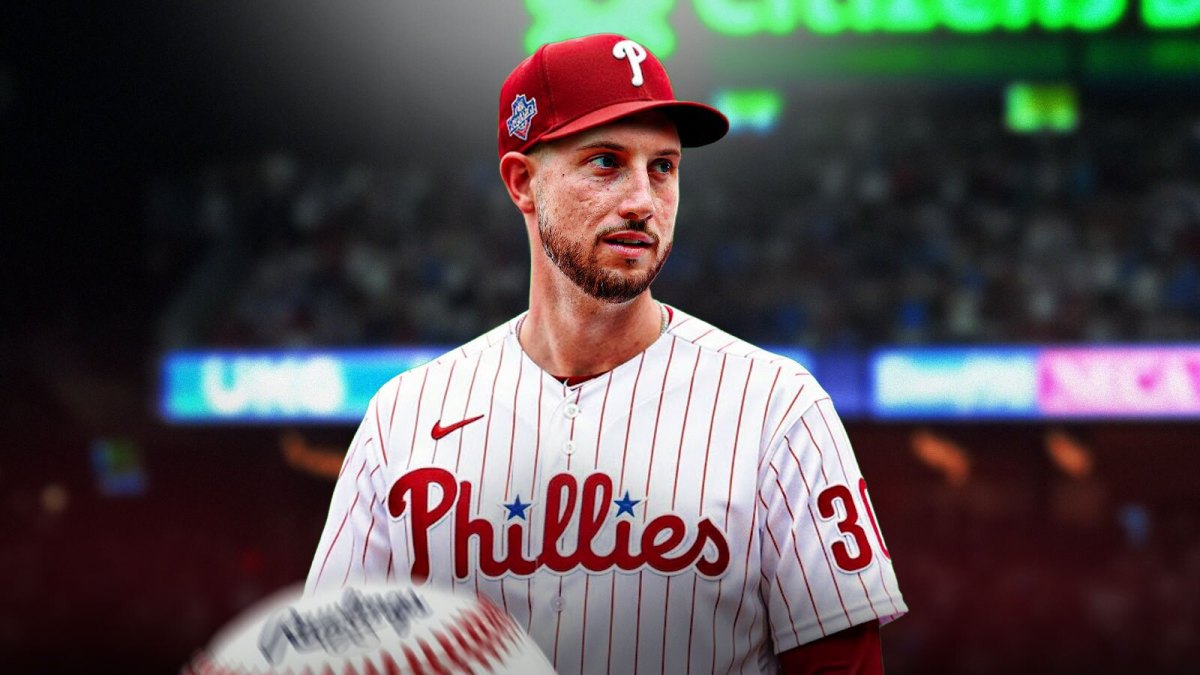 Kyle Tucker photoshopped in Phillies jersey (with his jersey number from the Cubs).