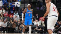 Thunder guard Shai Gilgeous-Alexander (2) celebrates