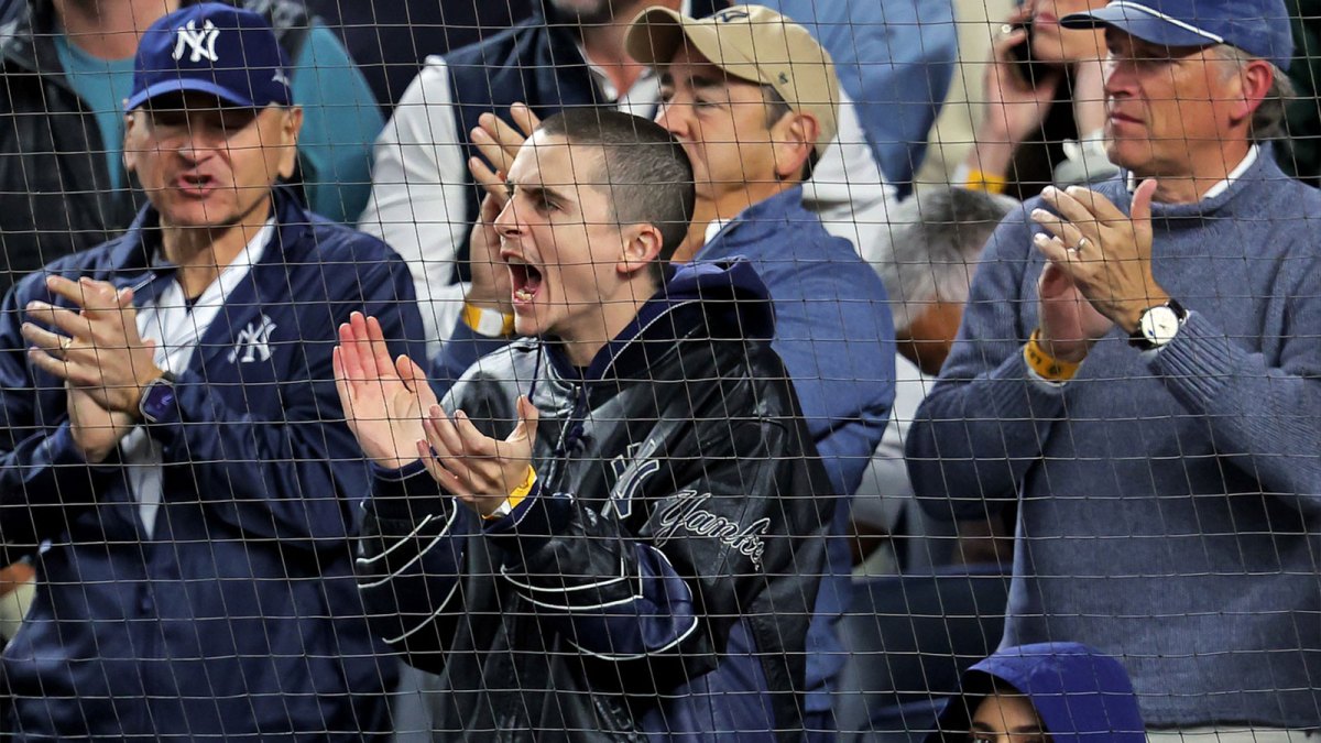 Marty Supreme actor Timothée Chalamet at a New York Yankees game.