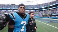 Carolina Panthers safety Tre'von Moehrig (7) looks on after the game against the Dallas Cowboys at Bank of America Stadium.