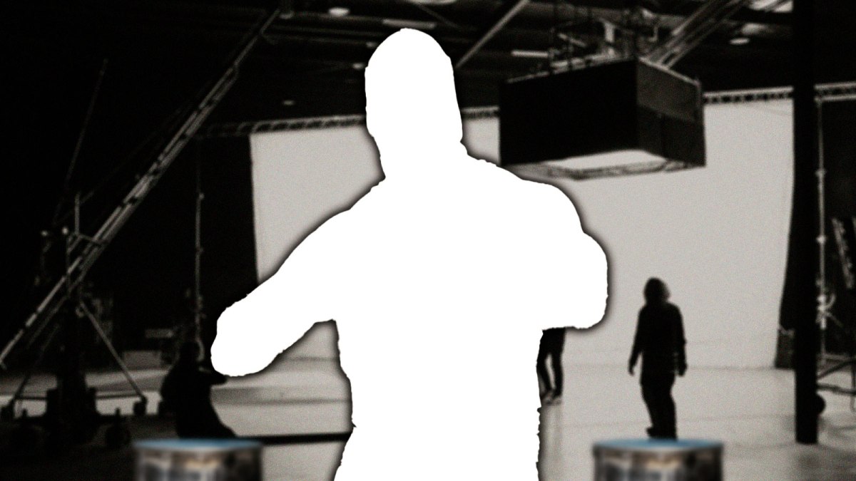 Silhouette of a WWE Superstar on a movie set.