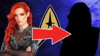 WWE and Star Trek: Starfleet Academy star Becky Lynch with silhouette of her.