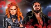 WWE stars Becky Lynch and Seth Rollins.