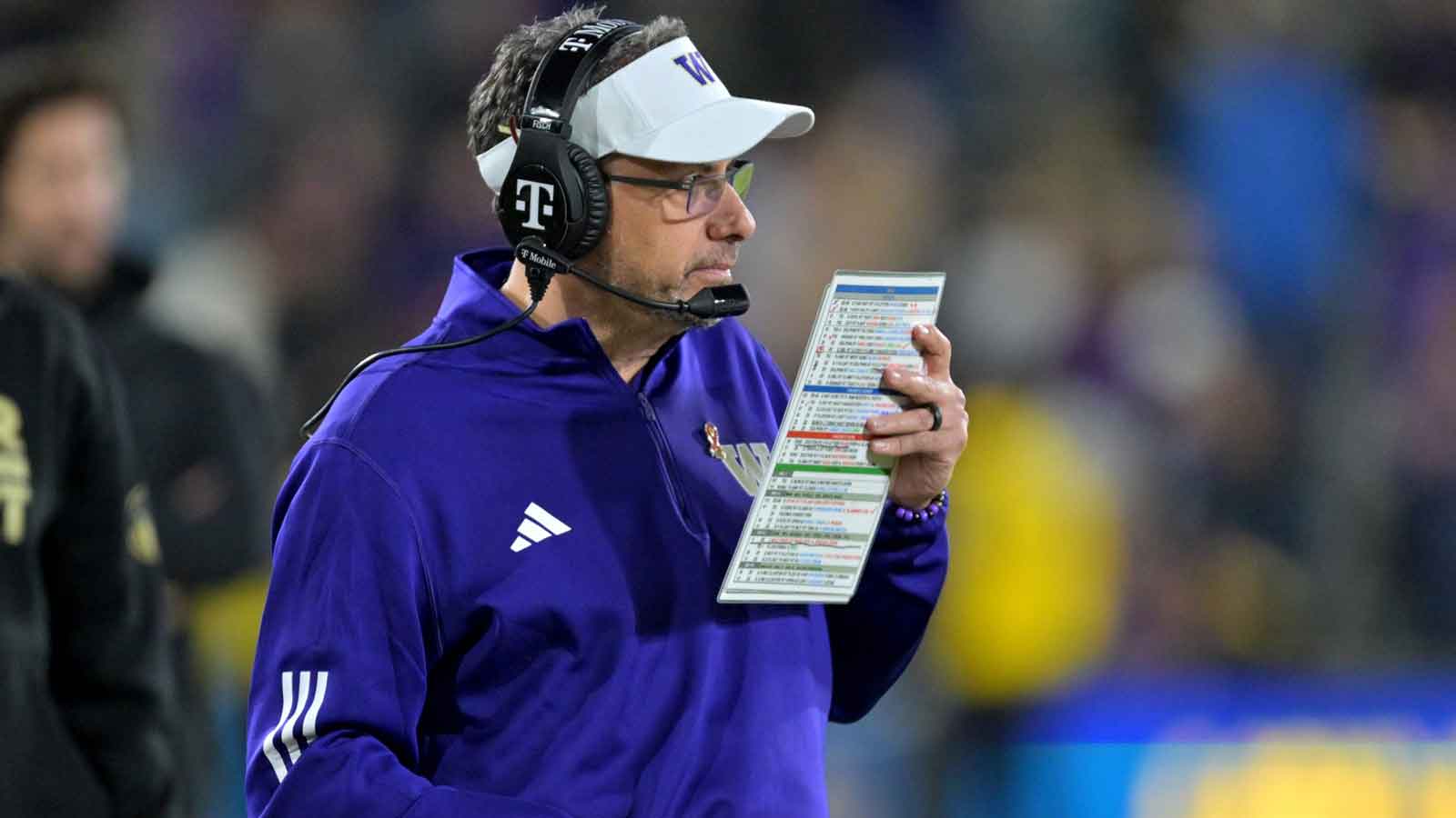Washington Huskies head coach Jedd Fisch during the game against the UCLA Bruins at the Rose Bowl.