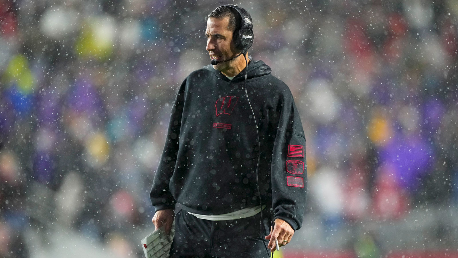 Wisconsin Badgers head coach Luke Fickell during the game against the Washington Huskies at Camp Randall Stadium.