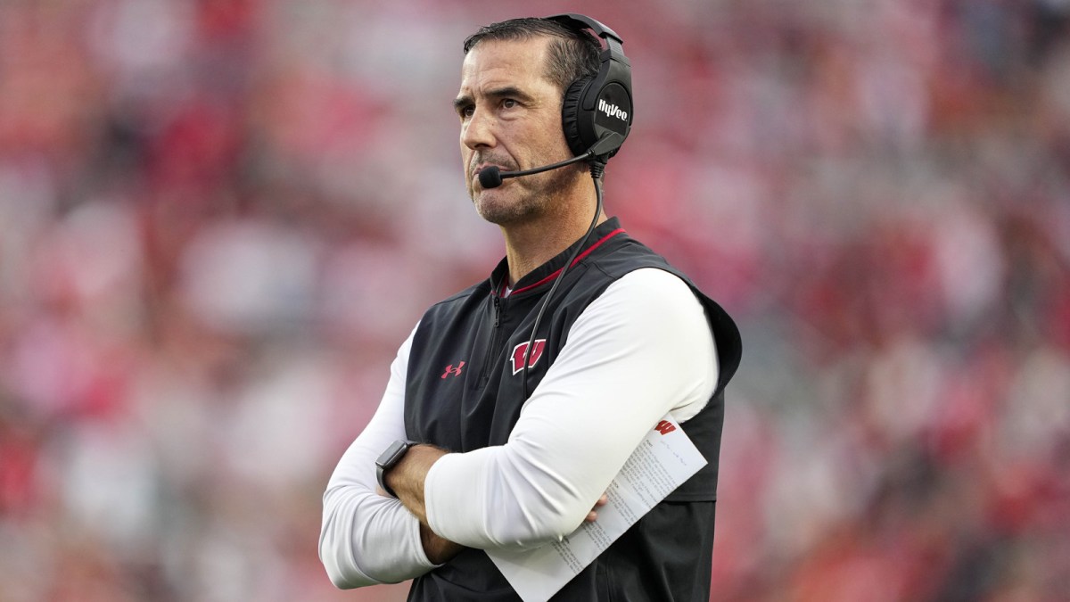 Wisconsin Badgers head coach Luke Fickell during the game against the Ohio State Buckeyes at Camp Randall Stadium.