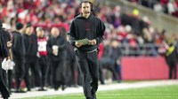 Wisconsin Badgers head coach Luke Fickell looks on during the second quarter against the Washington Huskies at Camp Randall Stadium.
