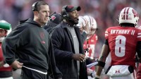 Wisconsin head coach Luke Fickell is shown during the first quarter of their game against Washington.