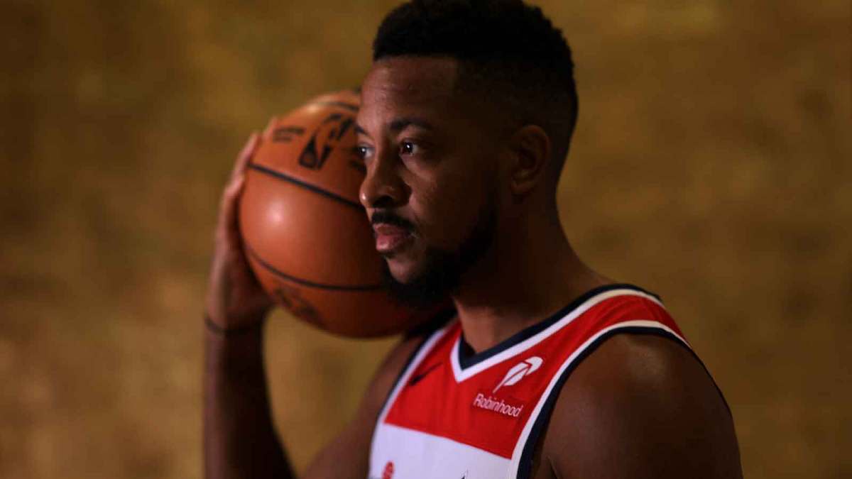 Washington Wizards guard CJ McCollum (3) poses for a portrait during Wizards Media Day at CareFirst Arena. Mandatory