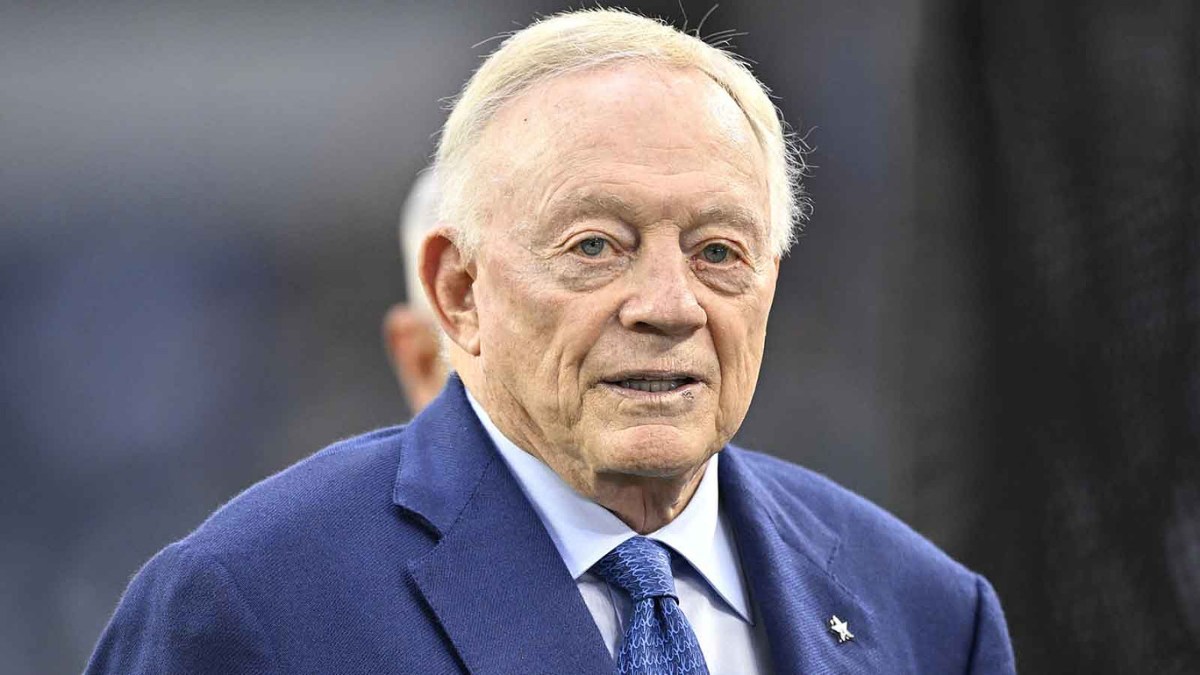 Dallas Cowboys owner Jerry Jones looks on before the game against the Green Bay Packers at AT&T Stadium.