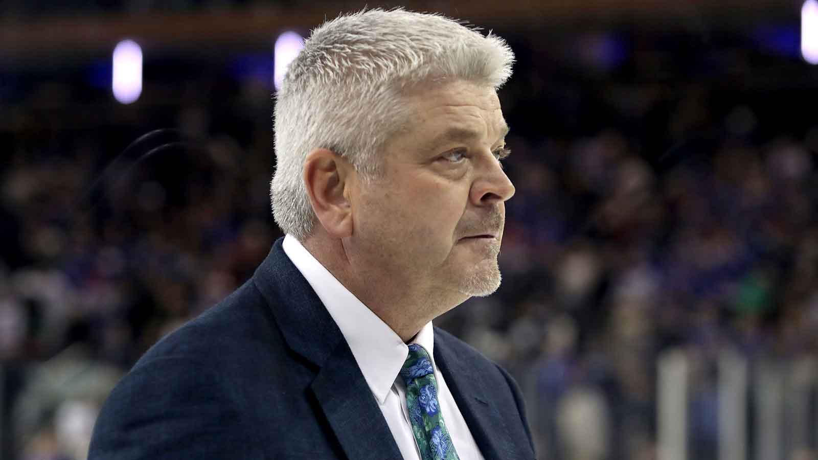 Los Angeles Kings head coach Todd McLellan walks off the ice after a 4-1 loss against the New York Rangers at Madison Square Garden.