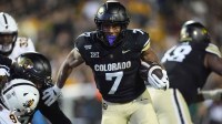 Colorado Buffaloes running back Dallan Hayden (7) runs for a touchdown in the first quarter against the Arizona State Sun Devils at Folsom Field.
