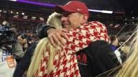 Alabama Crimson Tide head coach Kalen Deboer reacts after the game against the Auburn Tigers at Jordan-Hare Stadium.
