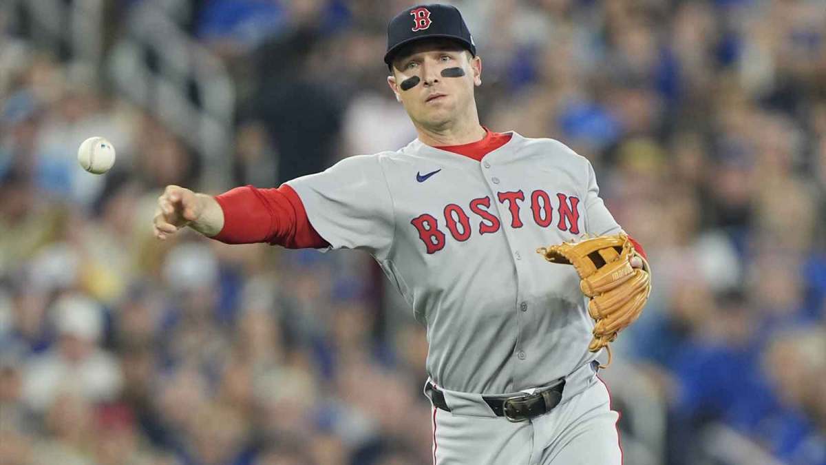 Boston Red Sox third baseman Alex Bregman (2) throws out Toronto Blue Jays catcher Tyler Heineman (not pictured) at first base during the third inning at Rogers Centre.