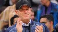 Oakland Athletics owner John Fisher claps after the game between the Sacramento Kings and New Orleans Pelicans at Golden 1 Center.