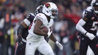 Arizona Cardinals running back Bam Knight (20) runs with the ball during the game against the Houston Texans at NRG Stadium.