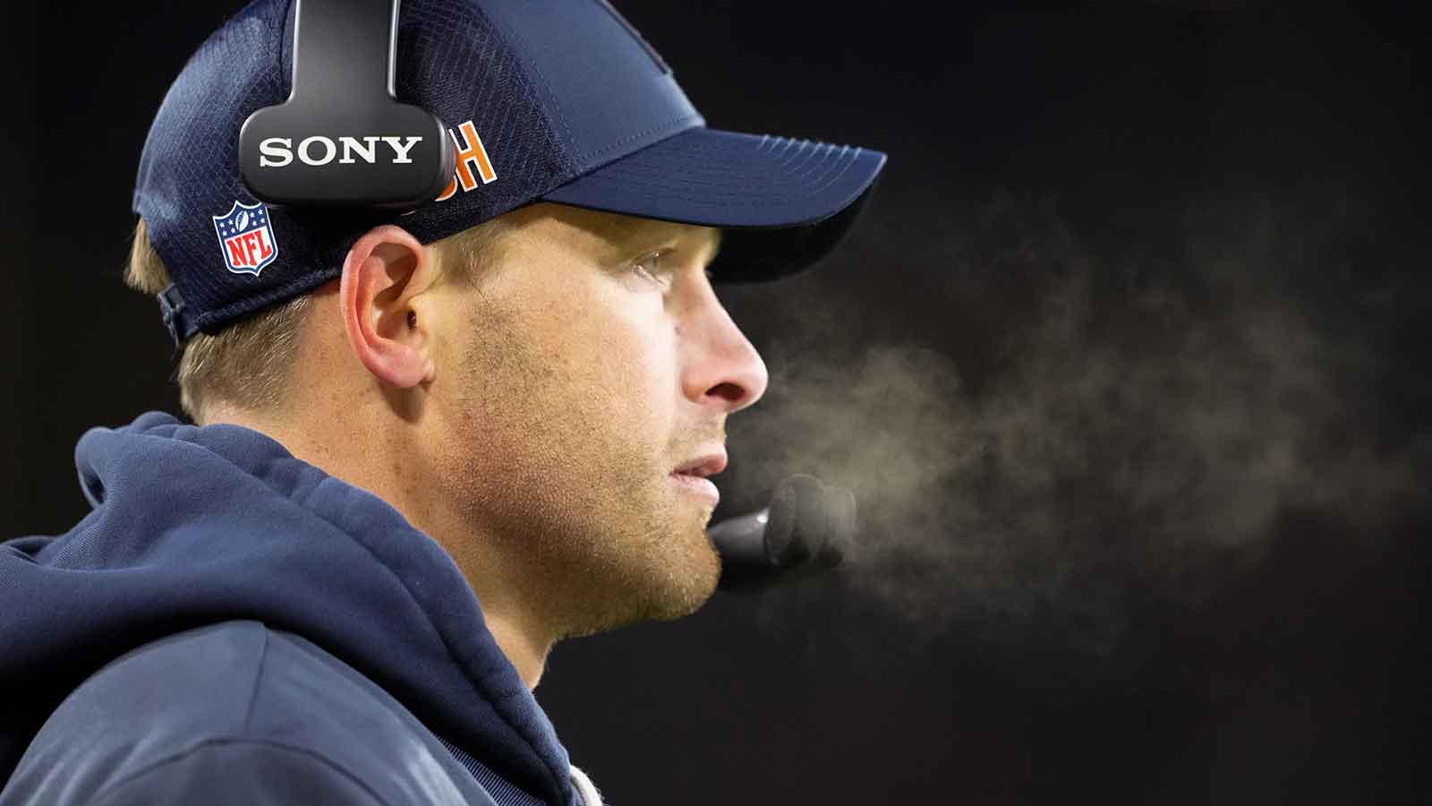 Chicago Bears head coach Ben Johnson looks on during the second quarter against the Green Bay Packers at Lambeau Field.