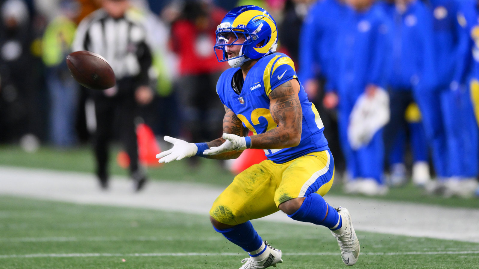 Rams’ Blake Corum questionable to return to MNF with leg injury