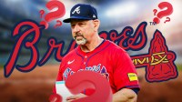 Braves manager Walt Weiss, Atlanta Braves logo with question marks everywhere.