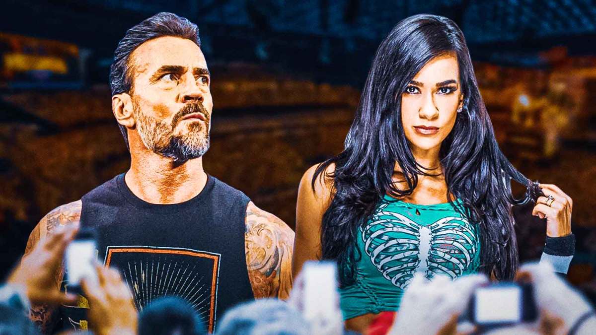 WWE Superstars CM Punk and AJ Lee, whose dog Larry died.