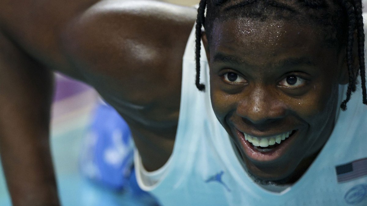 North Carolina Tar Heels forward Caleb Wilson (8) reacts after a foul against the St. Bonaventure Bonnies in the first half at Suncoast Credit Union Arena.