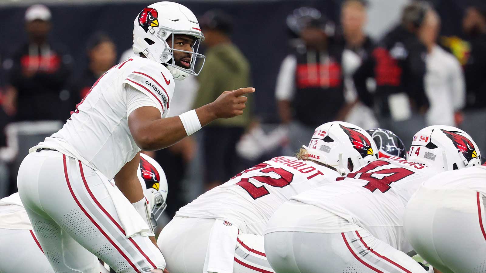 Cardinals’ Jacoby Brissett gets a little graphic about new center’s ‘butt’