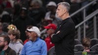 Dec 21, 2025; Atlanta, Georgia, USA; Chicago Bulls head coach Billy Donovan on the sidelines during the game against the Atlanta during the first half at State Farm Arena. Mandatory Credit: Dale Zanine-Imagn Images