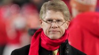 Clark Hunt, CEO of the Kansas City Chiefs, is seen prior to the game against the Houston Texans at GEHA Field at Arrowhead Stadium.