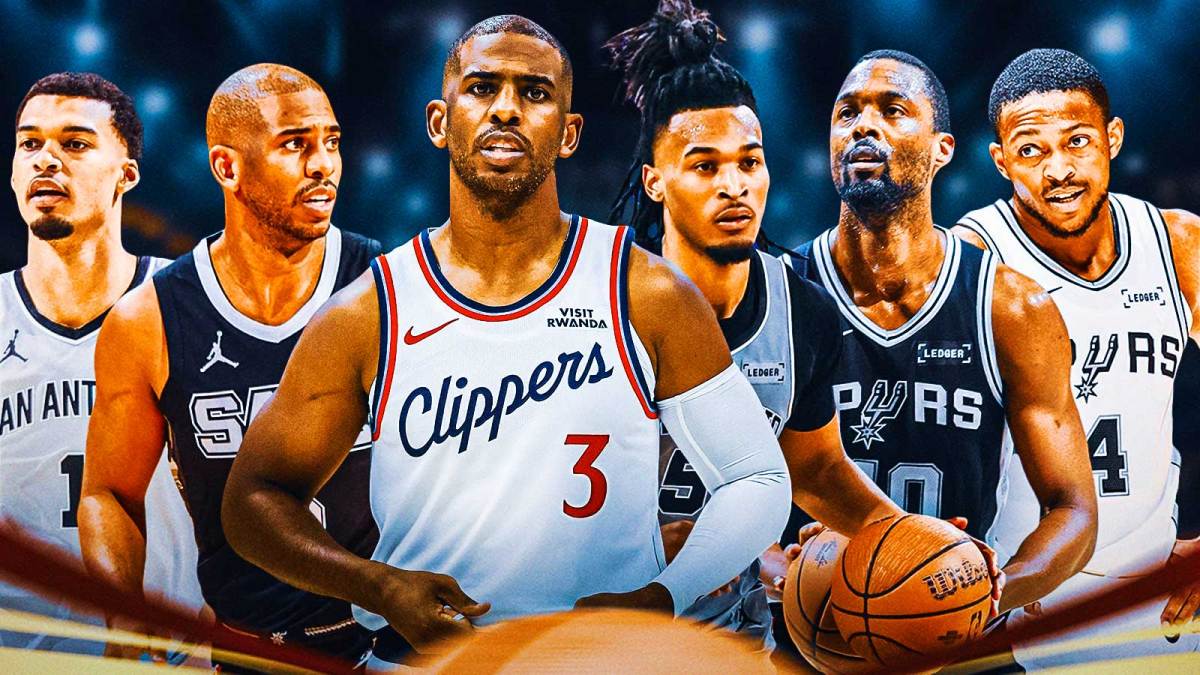 Chris Paul, Stephon Castle, Harrison Barnes, Keldon Johnson, Victor Wembanyama, Los Angeles Clippers, San Antonio Spurs