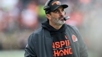 Cleveland Browns head coach Kevin Stefanski looks on against the Tennessee Titans during the first quarter at Huntington Bank Field.