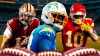 Fantasy football Chargers WR Keenan Allen, 49ers WR Ricky Pearsall and Chiefs RB Isiah Pacheco