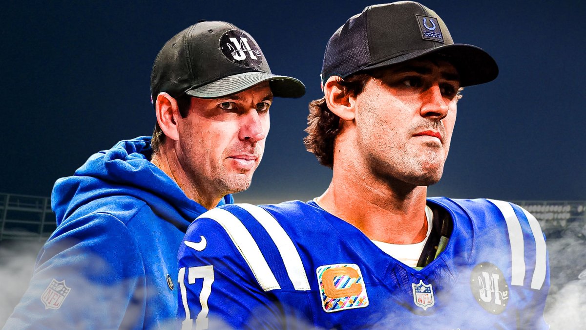 Colts HC Shane Steichen and Colts QB Daniel Jones both looking disappointed