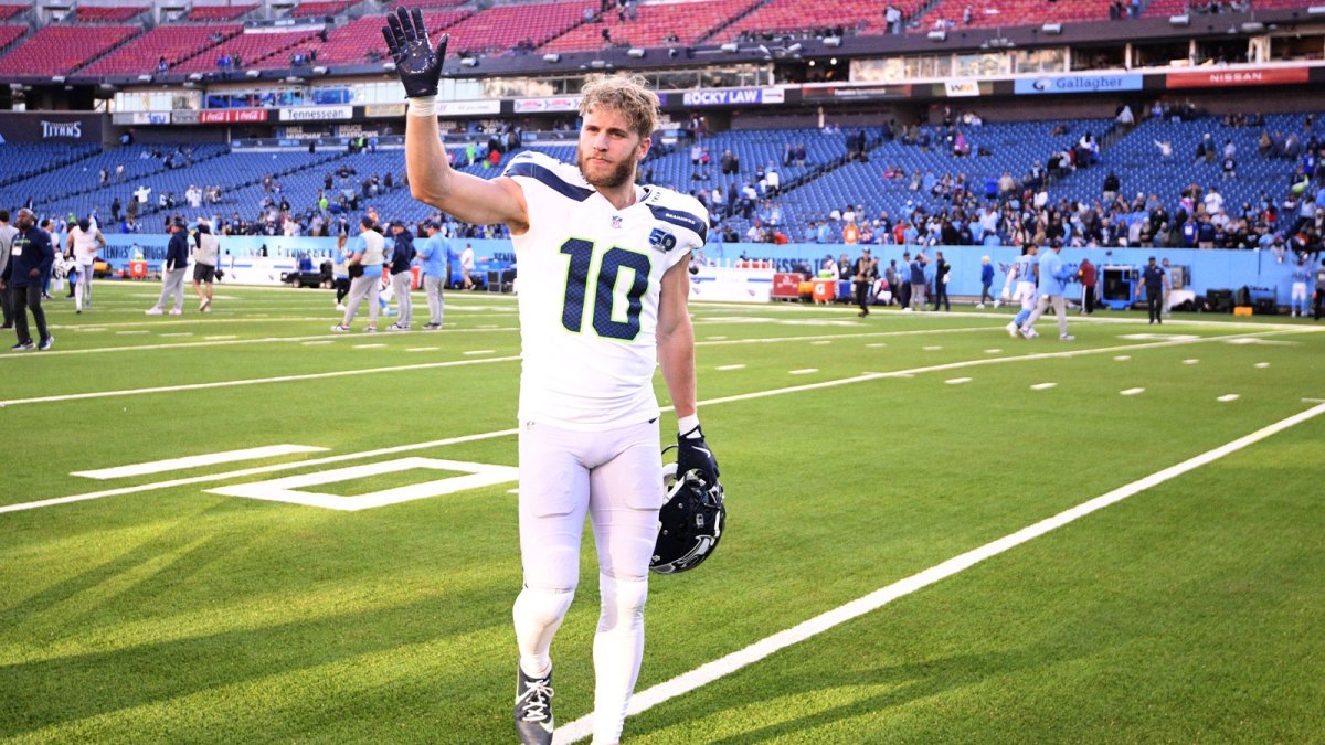 Seattle Seahawks wide receiver Cooper Kupp (10) leaves the field after a game against the Tennessee Titans at Nissan Stadium.