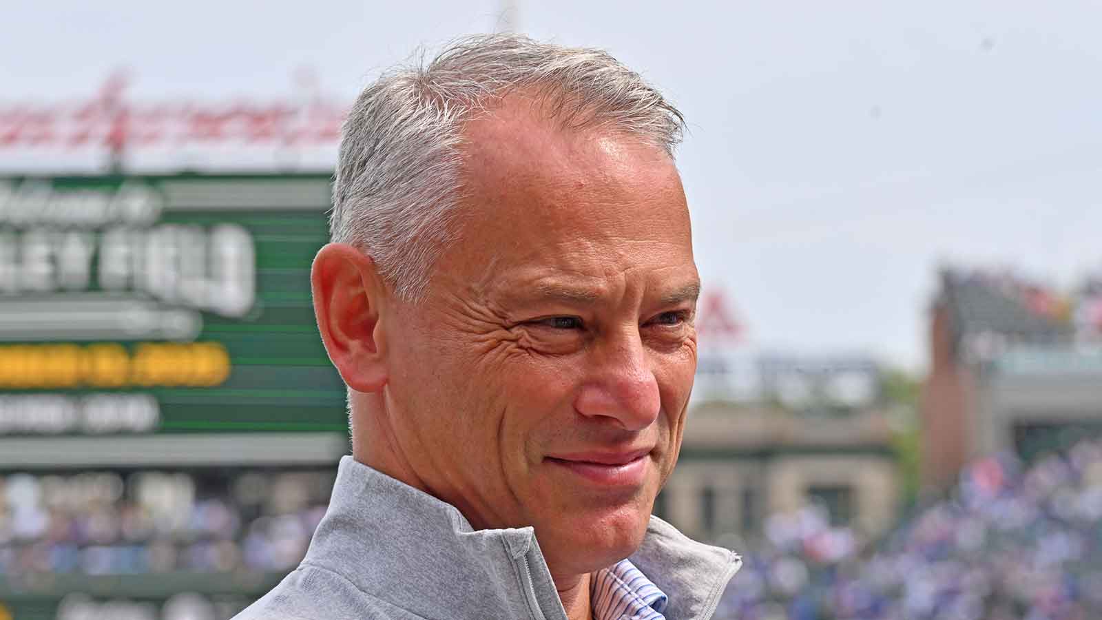 Chicago Cubs President of Baseball Operations Jed Hoyer is seen prior to a game against the Tampa Bay Rays at Wrigley Field.