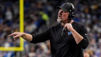 Detroit Lions head coach Dan Campbell reacts to a play against Pittsburgh Steelers during the second half at Ford Field in Detroit on Sunday, Dec. 21, 2025.
