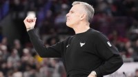 Dec 29, 2025; Chicago, Illinois, USA; Chicago Bulls head coach Billy Donovan gestures during the second half of a game against the Minnesota Timberwolves at United Center. Mandatory Credit: David Banks-Imagn Images