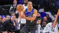 Orlando Magic guard Desmond Bane (3) looks to pass during the second quarter against the Miami Heat at Kia Center.