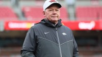 Arkansas Razorbacks interim head coach Bobby Petrino prior to a game against the Missouri Tigers at Donald W. Reynolds Razorback Stadium.