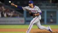 Former Mets pitcher Edwin Diaz throws vs. Dodgers