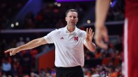 Nebraska Cornhuskers head coach Fred Hoiberg reacts during the second half against the Illinois Fighting Illini at State Farm Center.