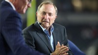 NHL commissioner Gary Bettman talks to media before the game between the Dallas Cowboys and the Arizona Cardinals at AT&T Stadium.