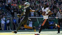 Oregon Ducks wide receiver Gary Bryant Jr. (2) celebrates after scoring a touchdown as Oregon State Beavers defensive back Jalil Tucker (22) looks on during the fourth quarter of the game at Autzen Stadium.