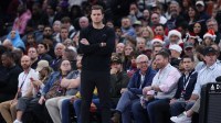 Utah Jazz head coach Will Hardy watches play against the Oklahoma City Thunder during the second quarter at Delta Center