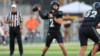 Hawaii Rainbow Warriors quarterback Luke Weaver (2) makes a pass against Sam Houston Bearkats in the first quarter at Clarence T.C. Ching Athletics Complex.