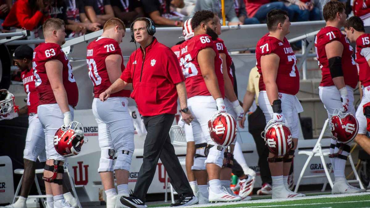 Indiana Head Coach Curt Cignetti during the Indiana versus Wisconsin football game at Memorial Stadium.