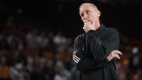 ASU Sun Devils head coach Bobby Hurley reacts on the sidelines as they play the Oregon State Beavers at Desert Financial Arena in Tempe on Dec. 21, 2025.