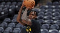 Los Angeles Lakers forward Jarred Vanderbilt (2) warms up before a game against the Utah Jazz at Delta Center.